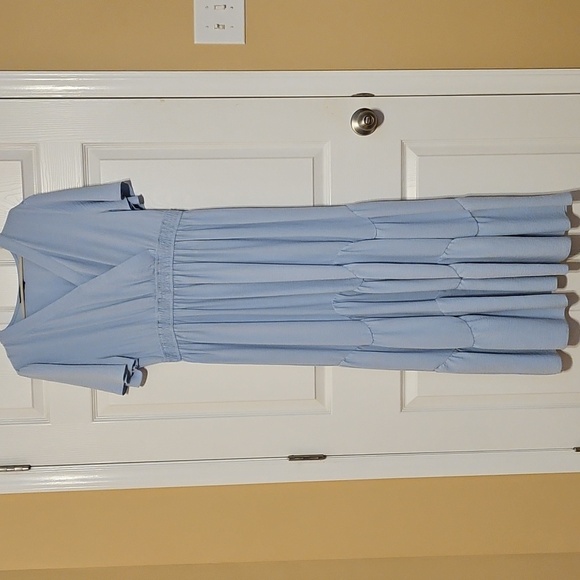Simplee Apparel Dresses & Skirts - Light Blue Short Sleeve Dress by Simplee